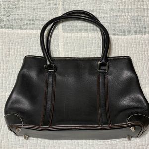 Vintage Coach small black leather tote